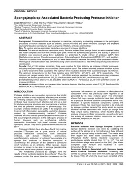 Spongejaspis Sp-Associated Bacteria Producing Protease Inhibitor