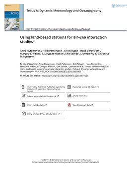 Using Land-Based Stations for Air–Sea Interaction Studies
