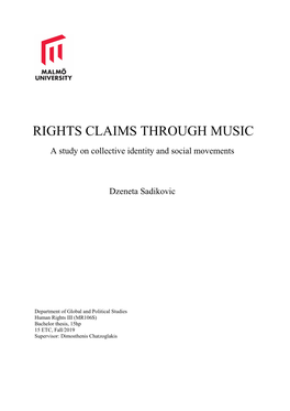 RIGHTS CLAIMS THROUGH MUSIC a Study on Collective Identity and Social Movements