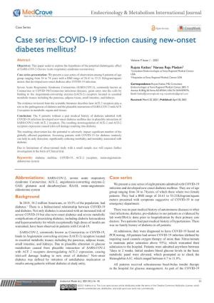 Case Series: COVID-19 Infection Causing New-Onset Diabetes Mellitus?