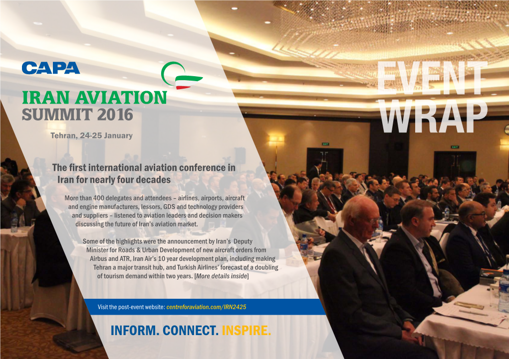 IRAN AVIATION SUMMIT 2016 Tehran, 24-25 January