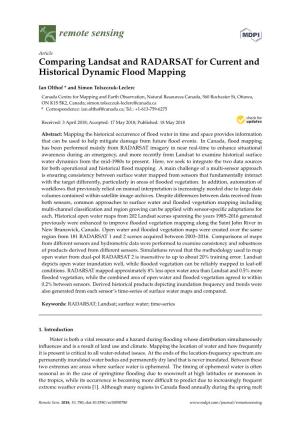 Comparing Landsat and RADARSAT for Current and Historical Dynamic Flood Mapping
