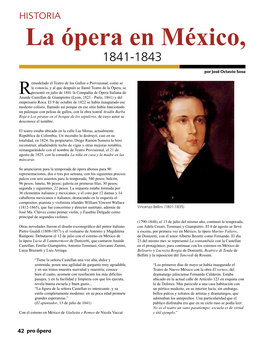 La Ópera En México, 1841-1843
