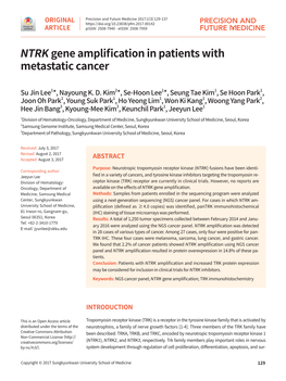 NTRK Gene Amplification in Patients with Metastatic Cancer