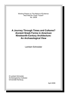 Ancient Greek Forms in American Nineteenth-Century Architecture: an Archaeological View