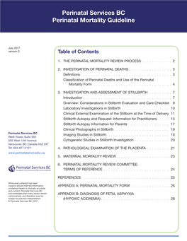 Perinatal Mortality Guideline