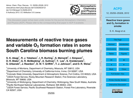 Measurements of Reactive Trace Gases and Variable