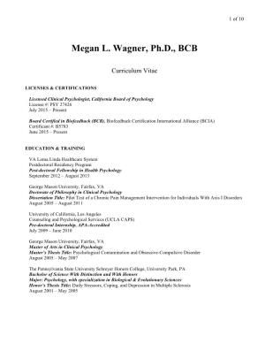 Megan L. Wagner, Ph.D., BCB
