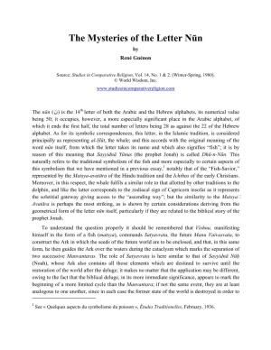 The Mysteries of the Letter Nūn by René Guénon