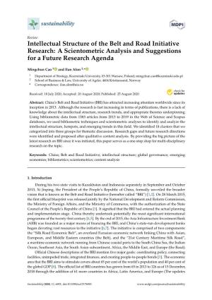 Intellectual Structure of the Belt and Road Initiative Research: a Scientometric Analysis and Suggestions for a Future Research Agenda