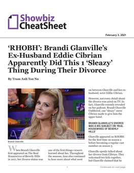'RHOBH': Brandi Glanville's Ex-Husband Eddie Cibrian