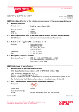 SAFETY DATA SHEET Revision Date 01/14/2020 Print Date 09/25/2021