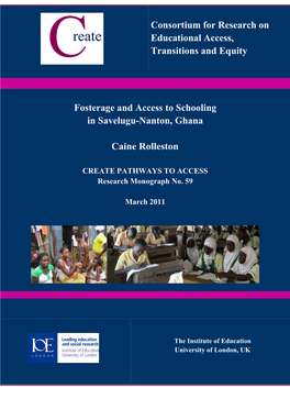 Fosterage and Access to Schooling in Savelugu-Nanton, Ghana