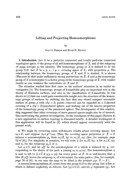 Lifting and Projecting Homeomorphisms