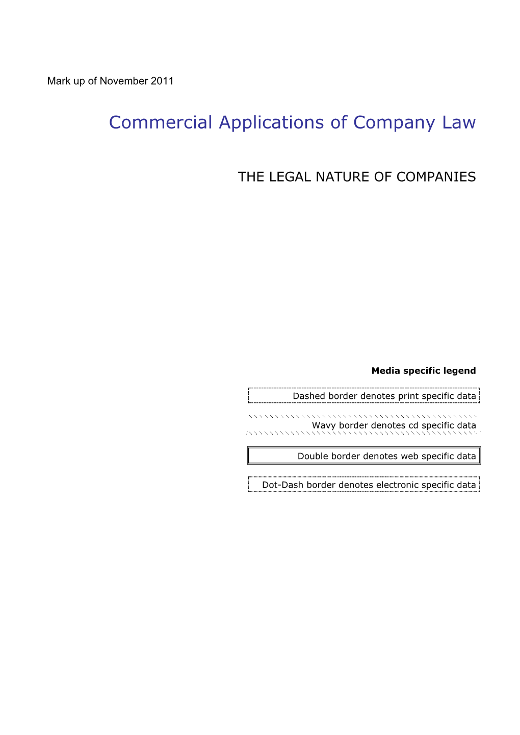 Commercial Applications of Company Law