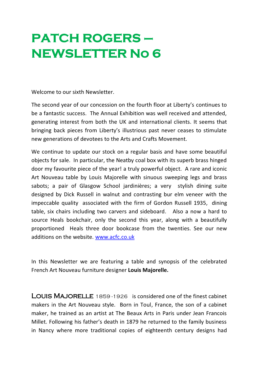 NEWSLETTER No 6