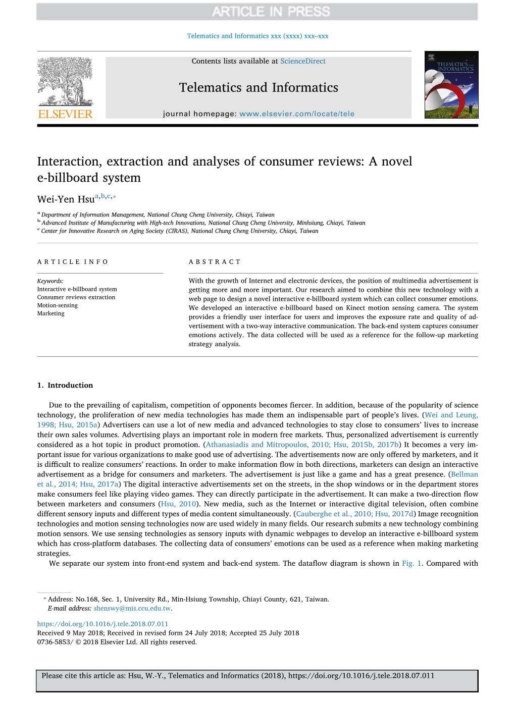 Interaction, Extraction and Analyses of Consumer Reviews a Novel E