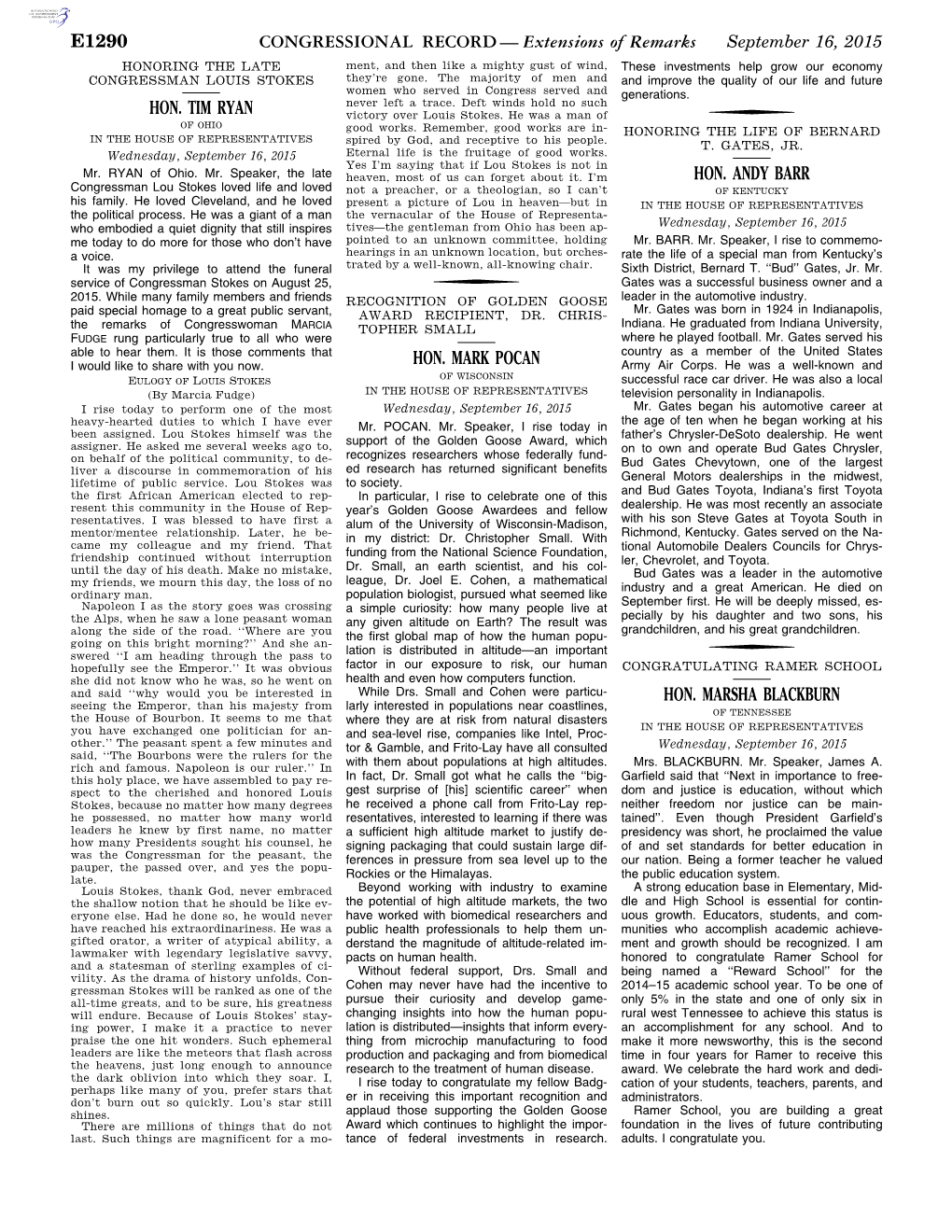 CONGRESSIONAL RECORD— Extensions of Remarks E1290 HON