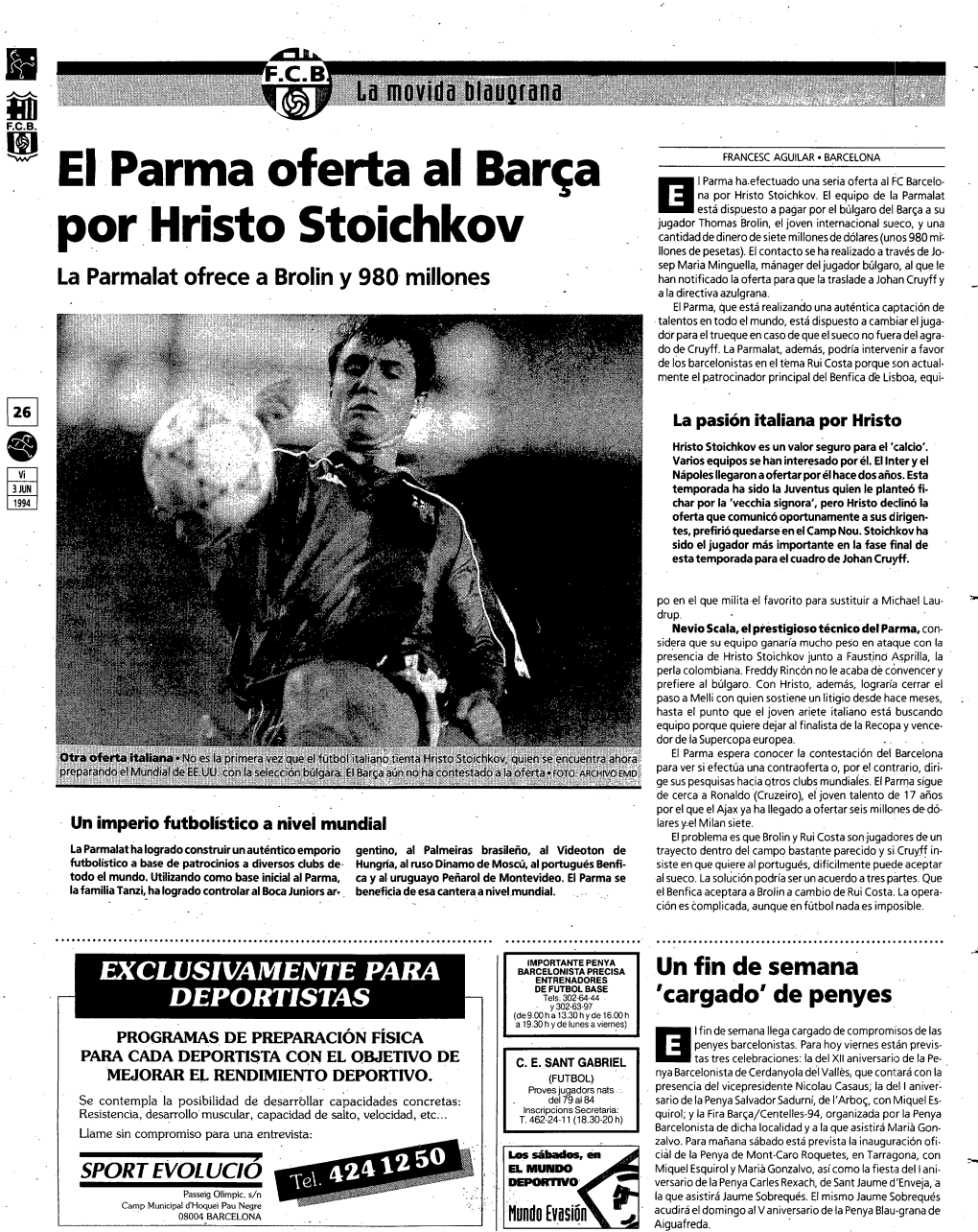 ' El Parma Ofelia Al Barça Por Hristo Stoichkov