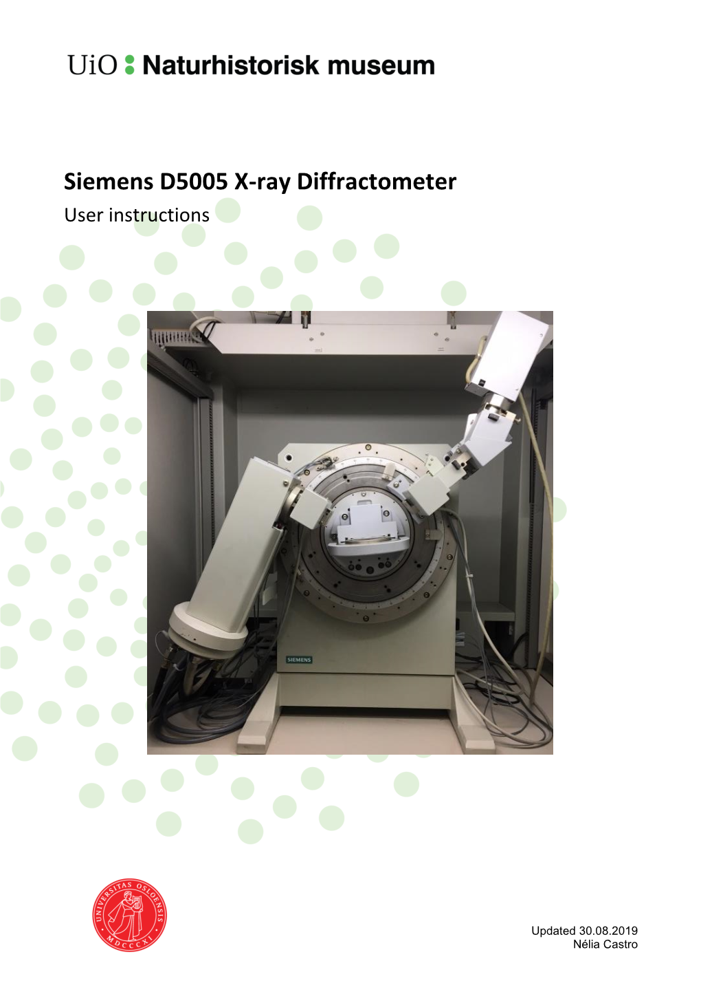 Siemens D5005 X-Ray Diffractometer User Instructions