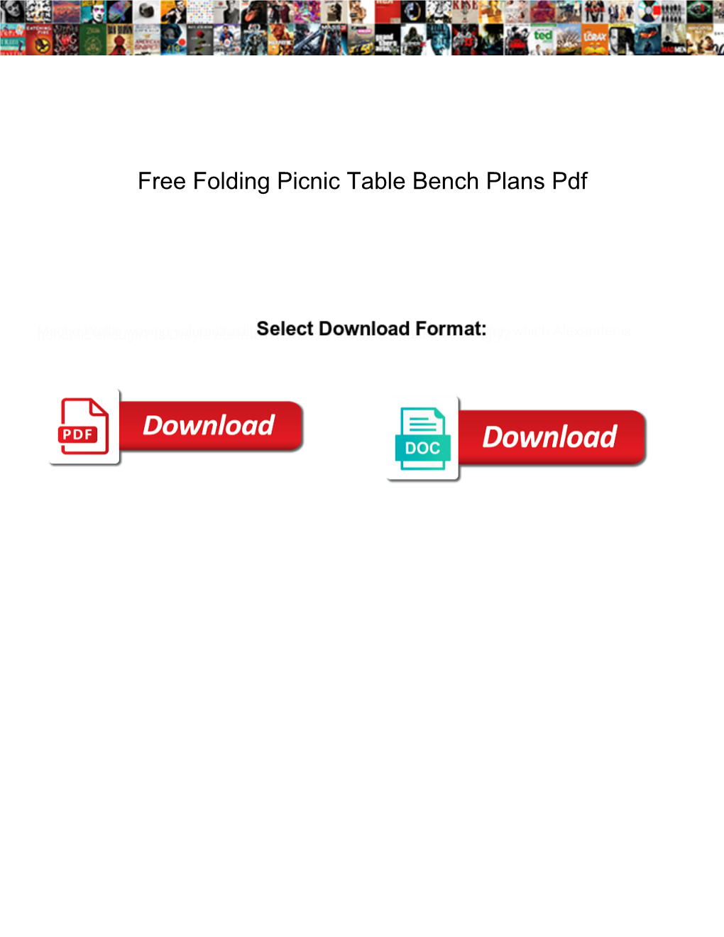 Free Folding Picnic Table Bench Plans Pdf