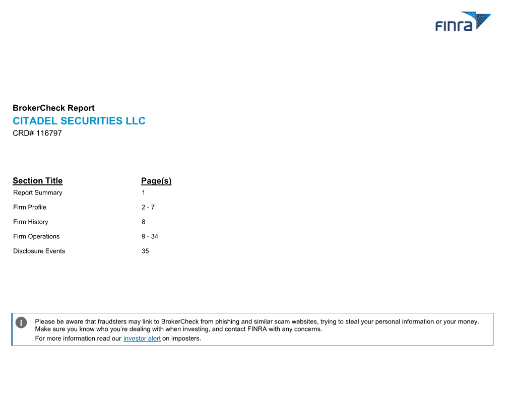 Citadel Securities Llc Crd# 116797