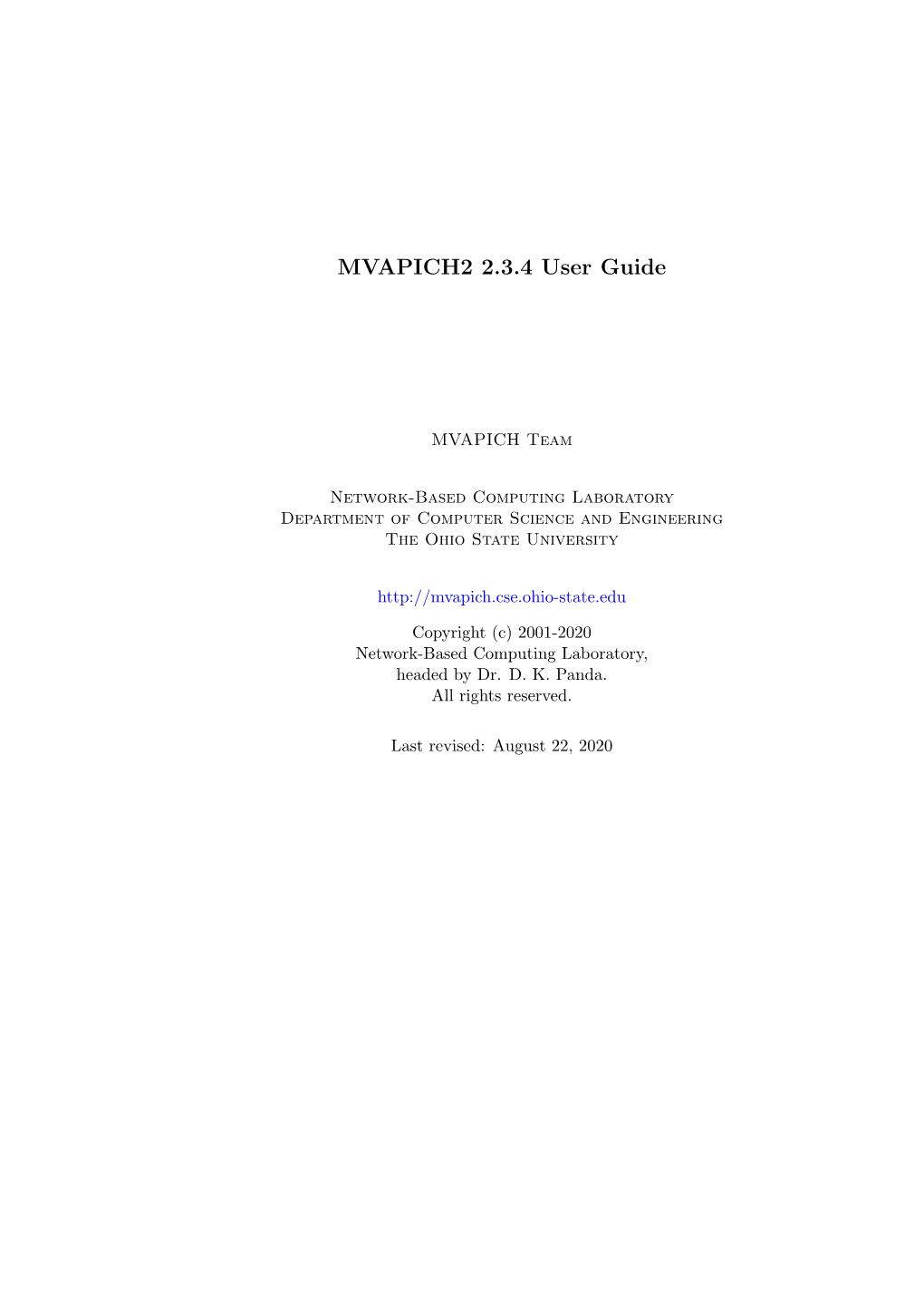 MVAPICH2 2.3.4 User Guide