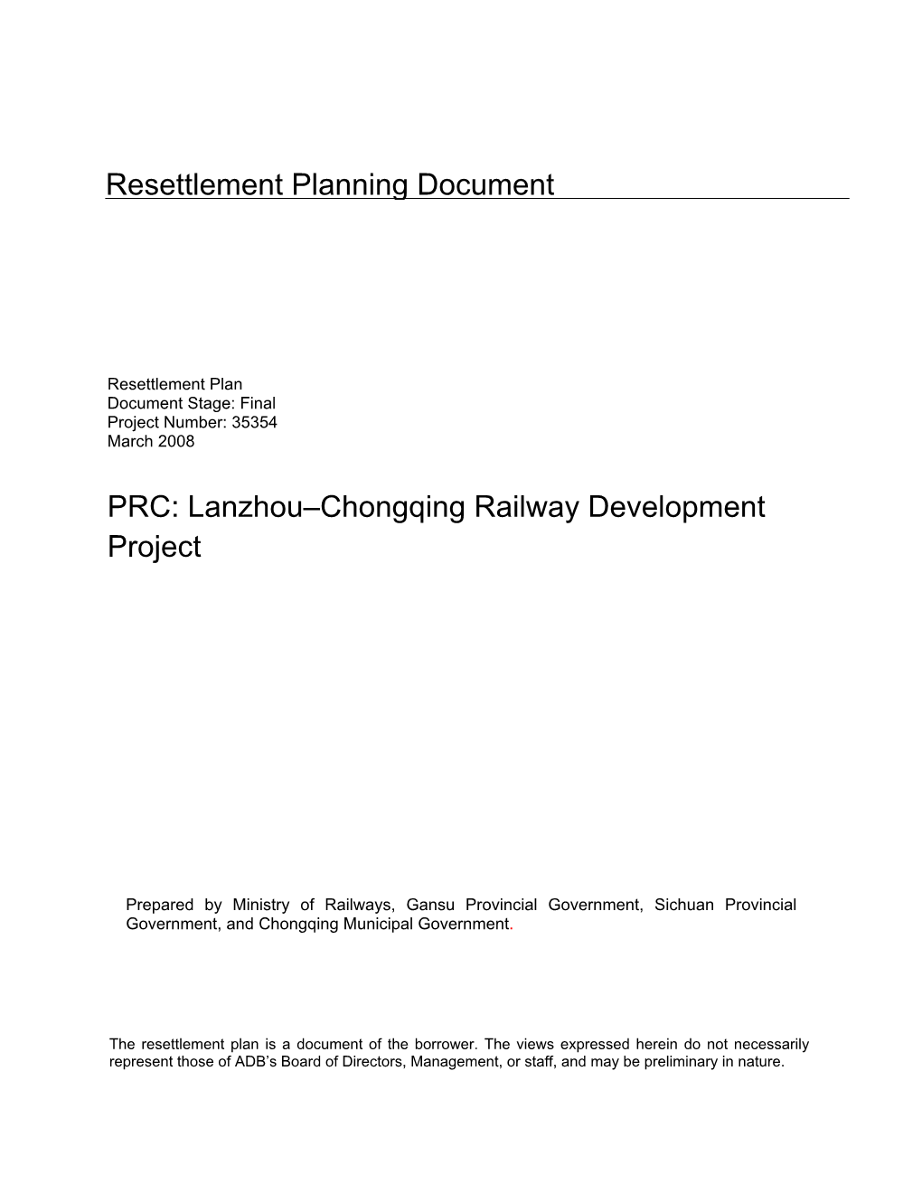 Lanzhou-Chongqing Railway Development Project