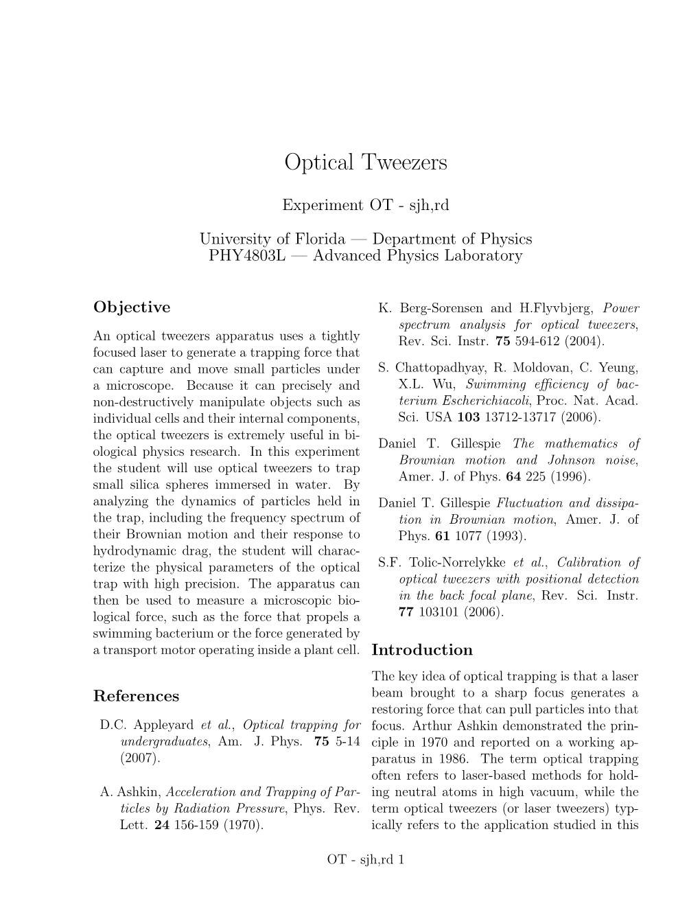 Optical Tweezers