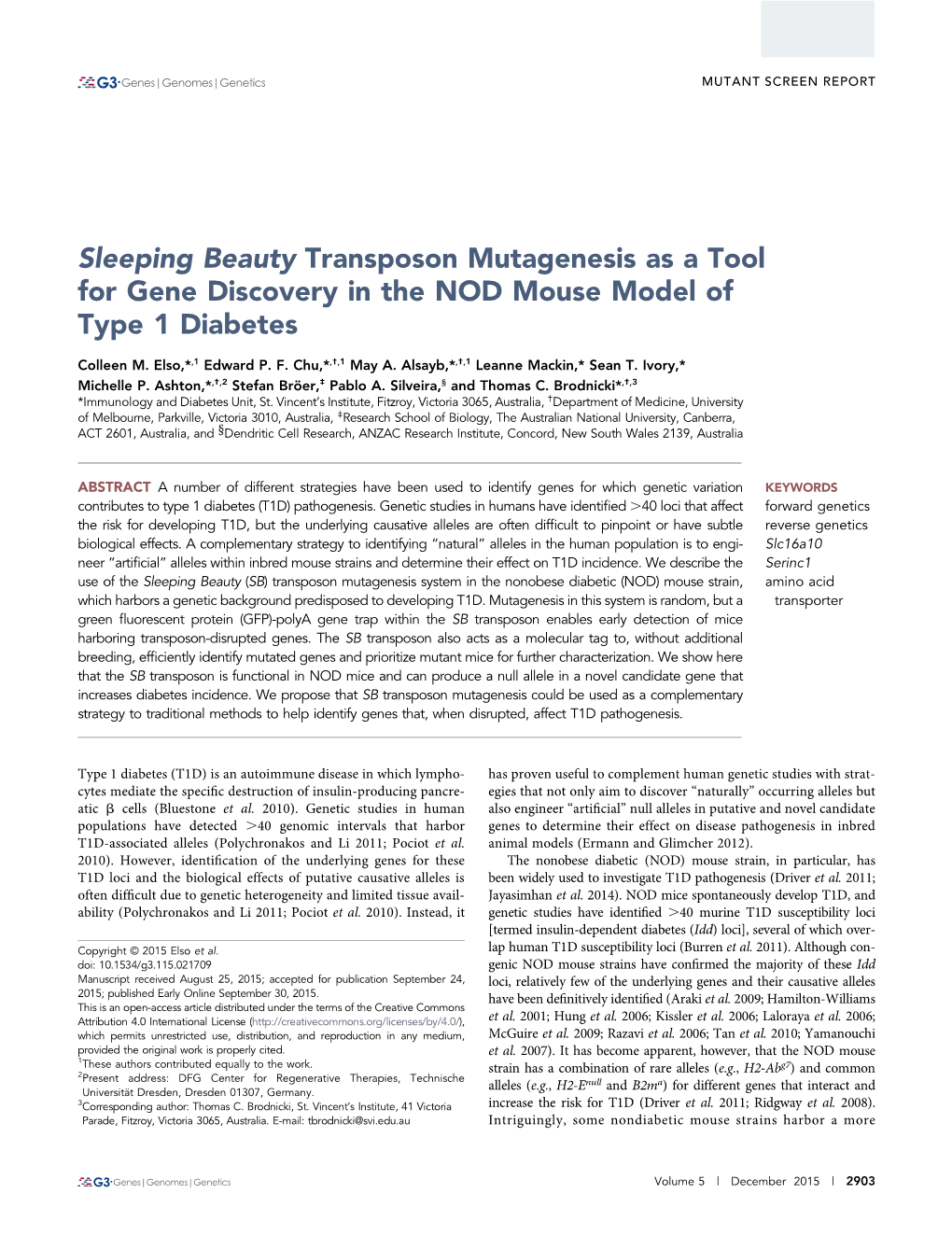 Sleeping Beauty Transposon Mutagenesis As a Tool for Gene Discovery in the NOD Mouse Model of Type 1 Diabetes