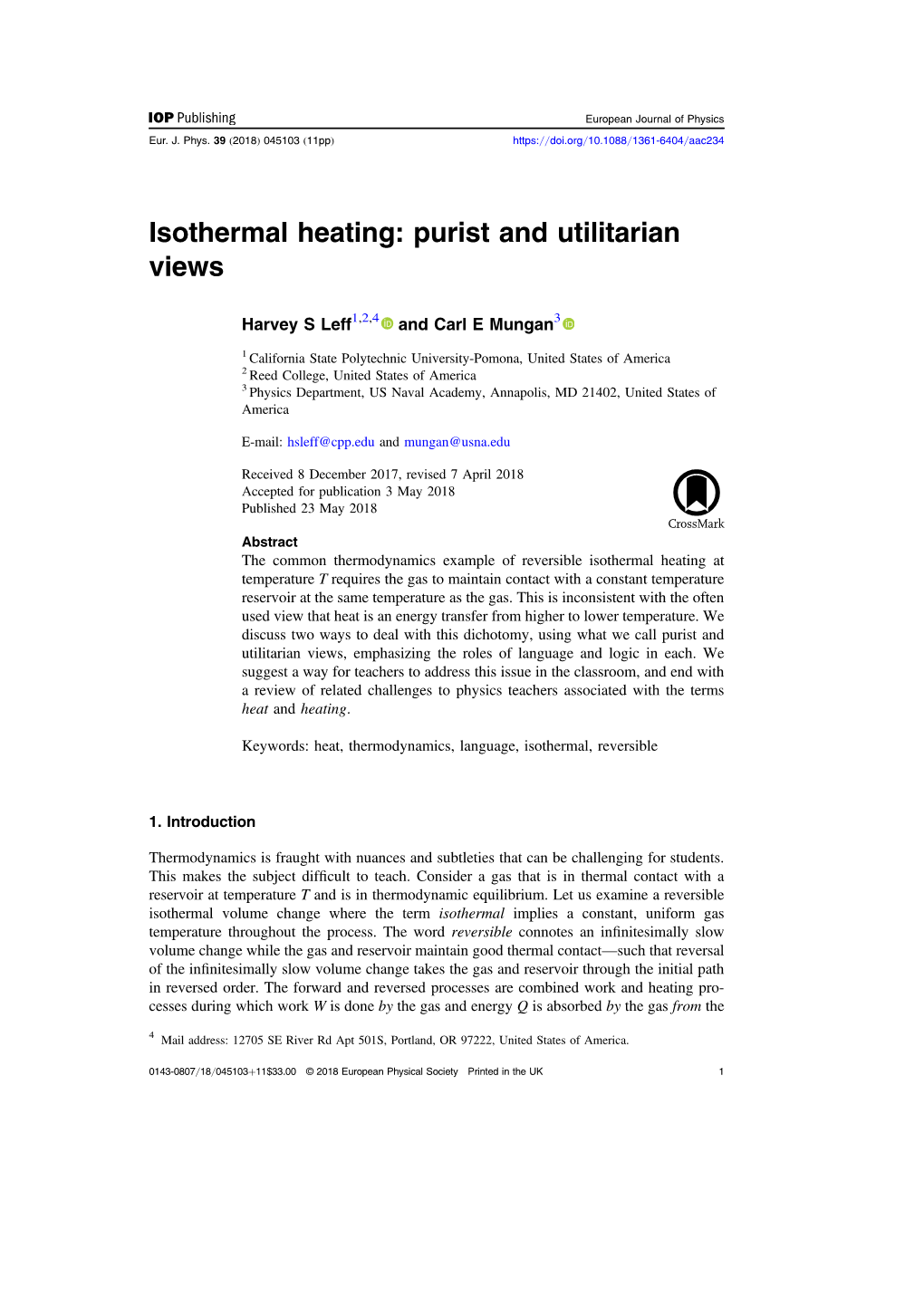 Isothermal Heating: Purist and Utilitarian Views