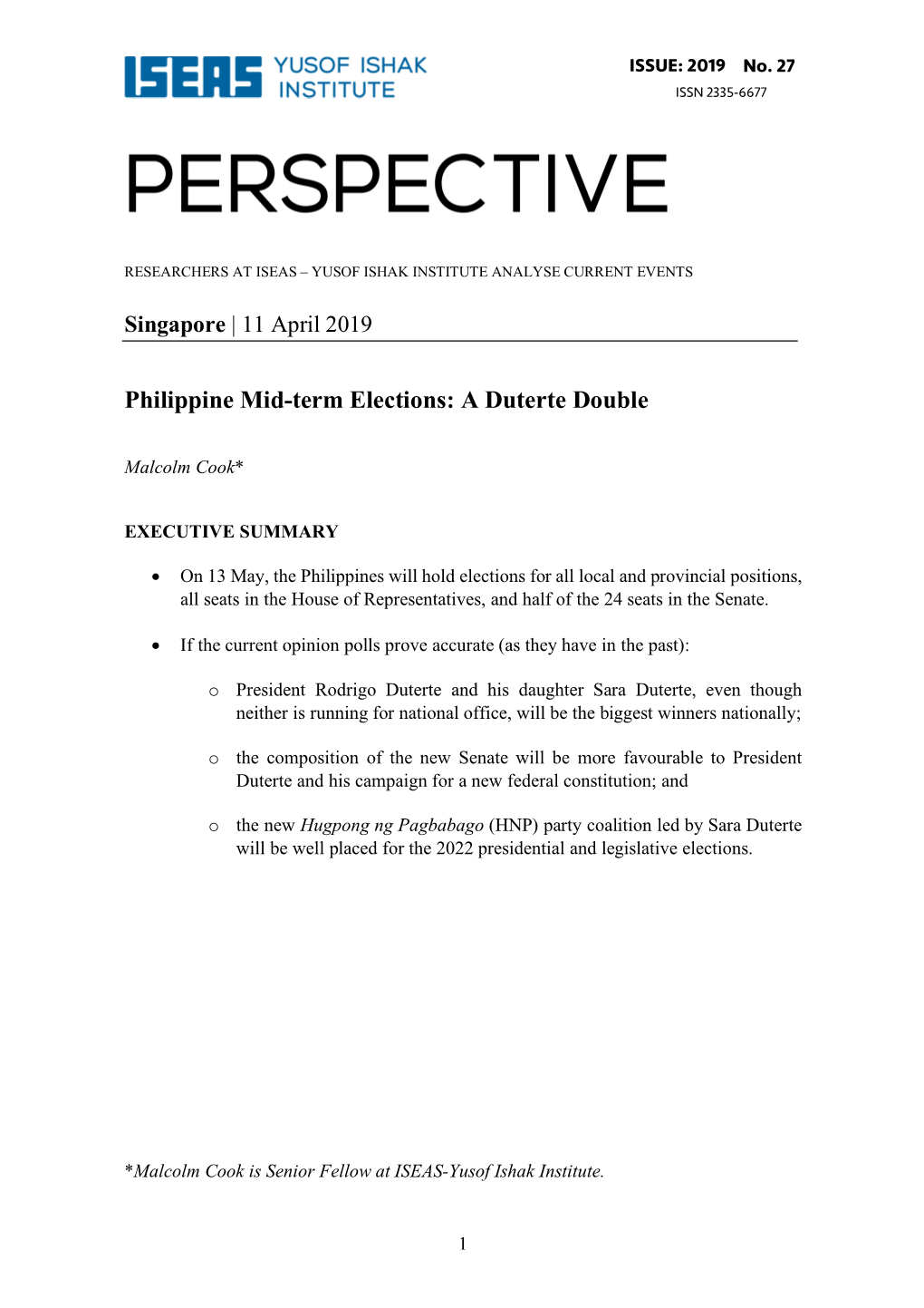 Philippine Mid-Term Elections: a Duterte Double