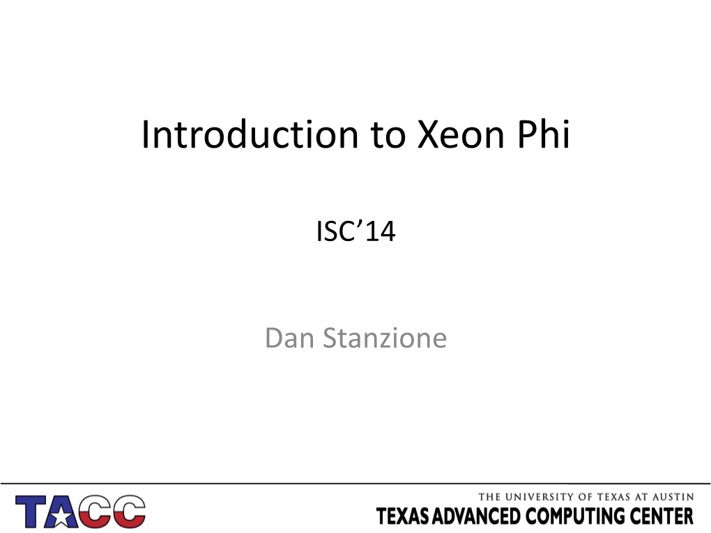 Introduction to Xeon Phi
