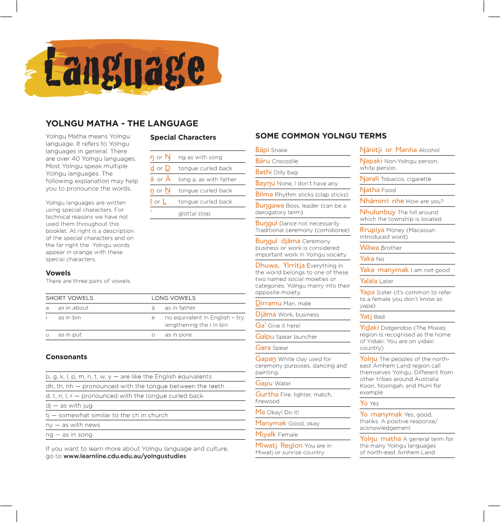 Yolngu Matha - the Language