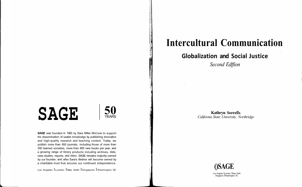 Intercultural Communication Globalization and Social Justice Second Edffion