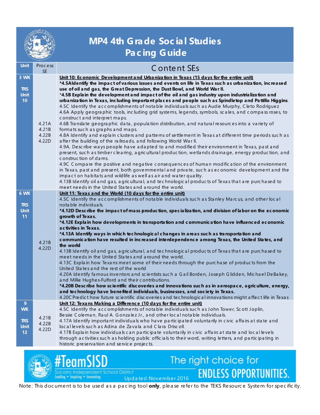 MP4 4Th Grade Social Studies Pacing Guide