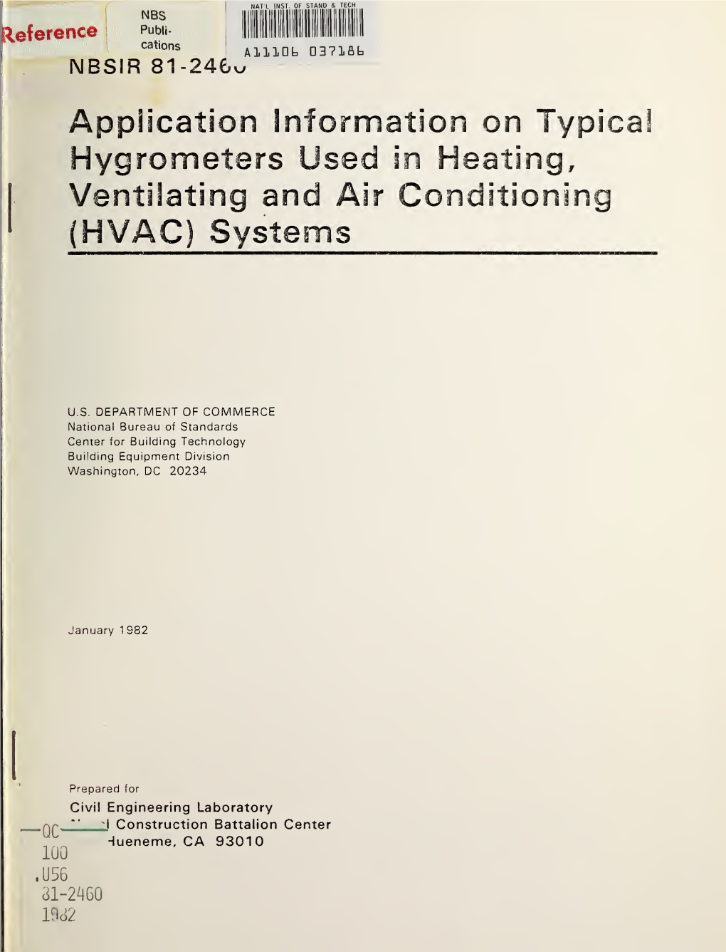 Application Information on Typical Hygrometers Used in Heating, Ventilating and Air Conditioning (HVAC) Systems