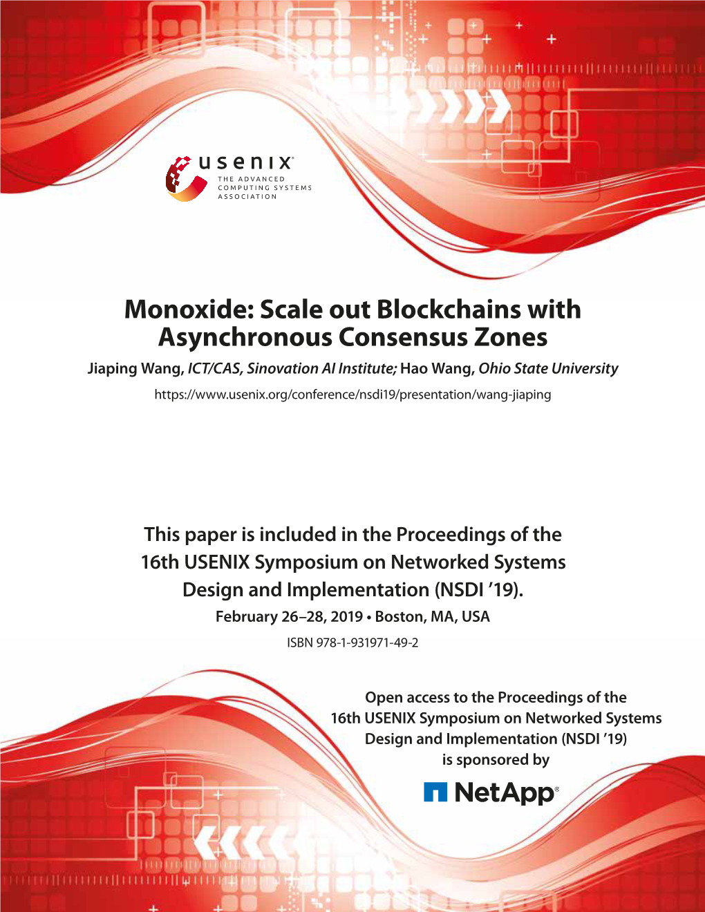 Monoxide: Scale out Blockchains with Asynchronous Consensus Zones