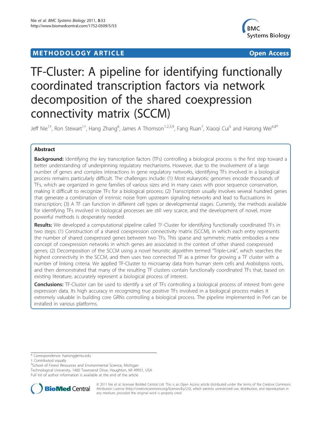 Downloadedfrommultiple from Poplar, and We Could Identify TF Clusters That Can Resources