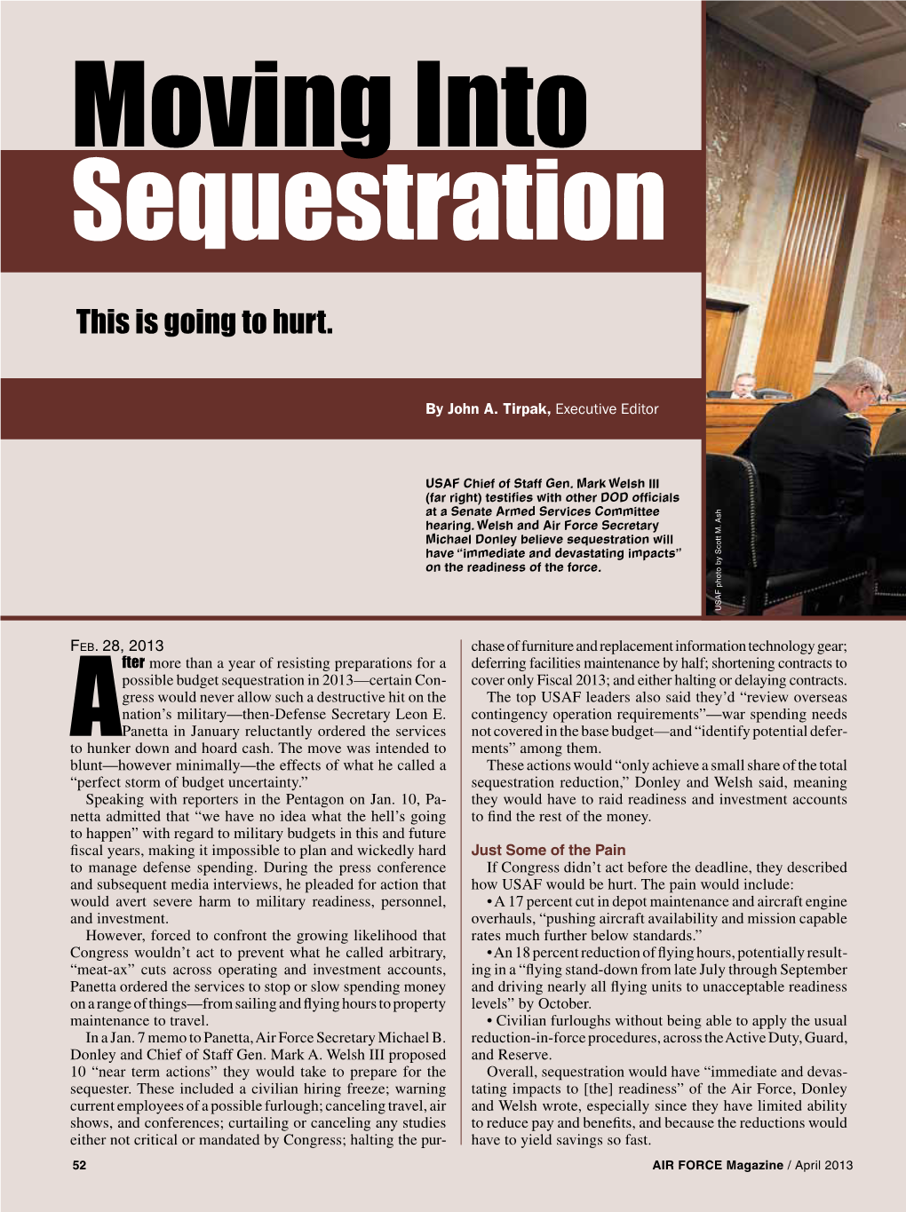 Moving Into Sequestration