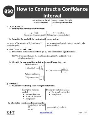 How to Construct a Confidence Interval