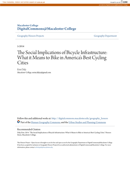 The Social Implications of Bicycle Infrastructure: What It Means to Bike