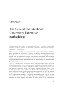 The Generalized Likelihood Uncertainty Estimation Methodology