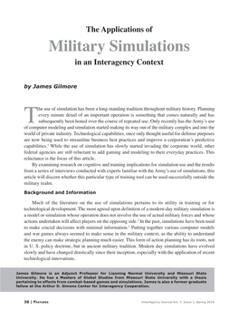 Military Simulations in an Interagency Context