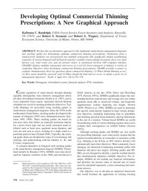 Developing Optimal Commercial Thinning Prescriptions: a New Graphical Approach