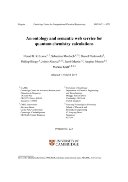 An Ontology and Semantic Web Service for Quantum Chemistry Calculations