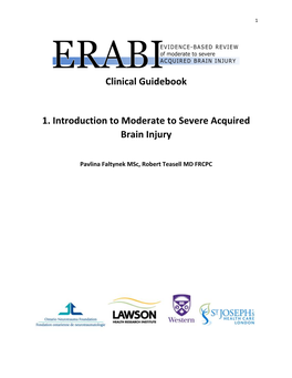 Clinical Guidebook 1. Introduction to Moderate to Severe Acquired Brain Injury