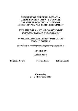 The History and Archaeology International Symposium