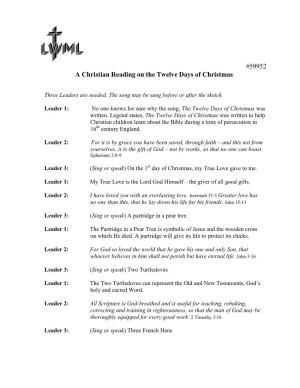 A Christian Reading on the Twelve Days of Christmas
