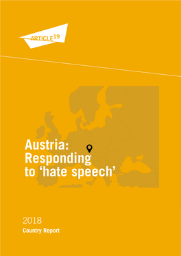 Austria: Responding to 'Hate Speech'